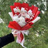 Kittybukiet – Bukiet Wiecznych Kwiatów z Hello Kitty | Prezent na każdą okazję 35 CM